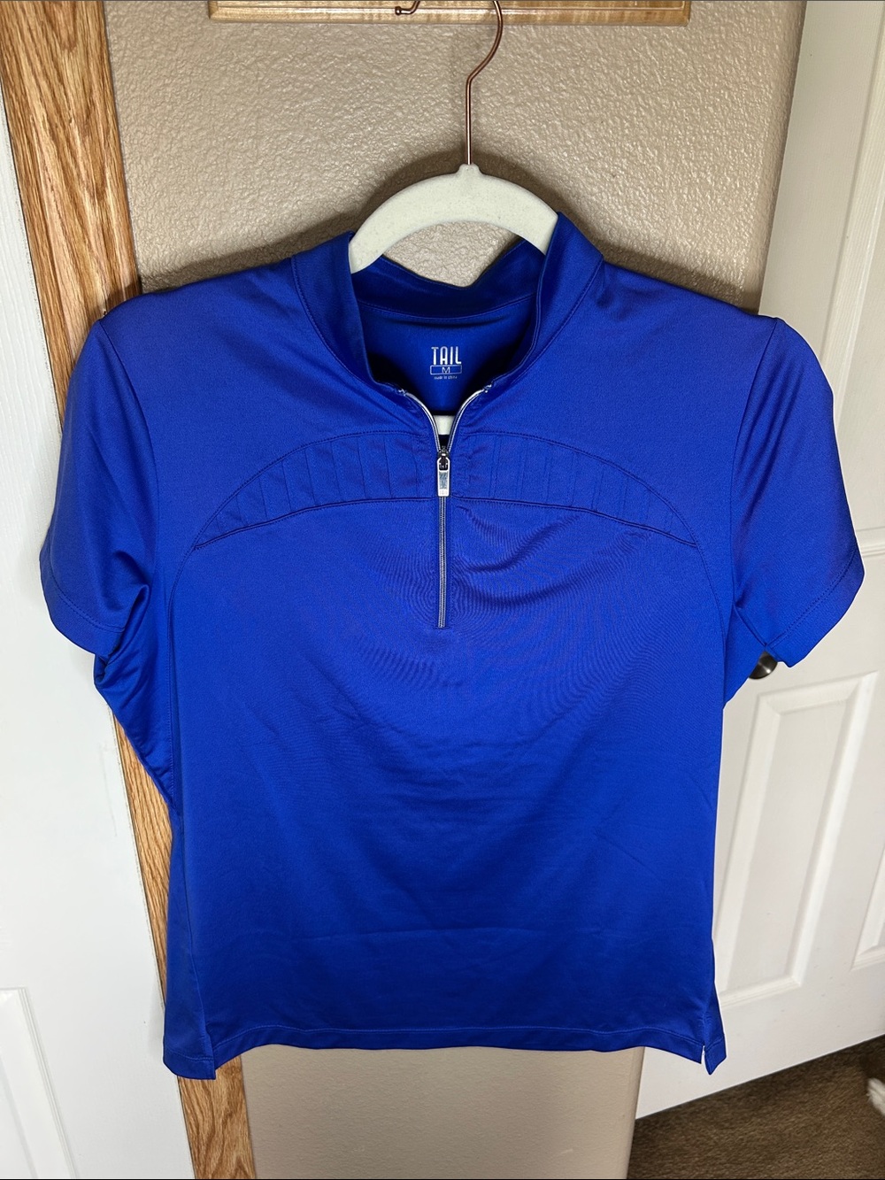 TAIL Cobalt Blue Short Sleeve Quarter-Zip Golf Top